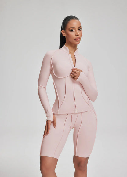 Vaeryn Sculpt Zip-Up Top