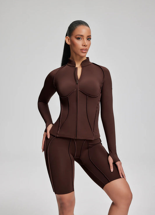 Vaeryn Sculpt Zip-Up Top