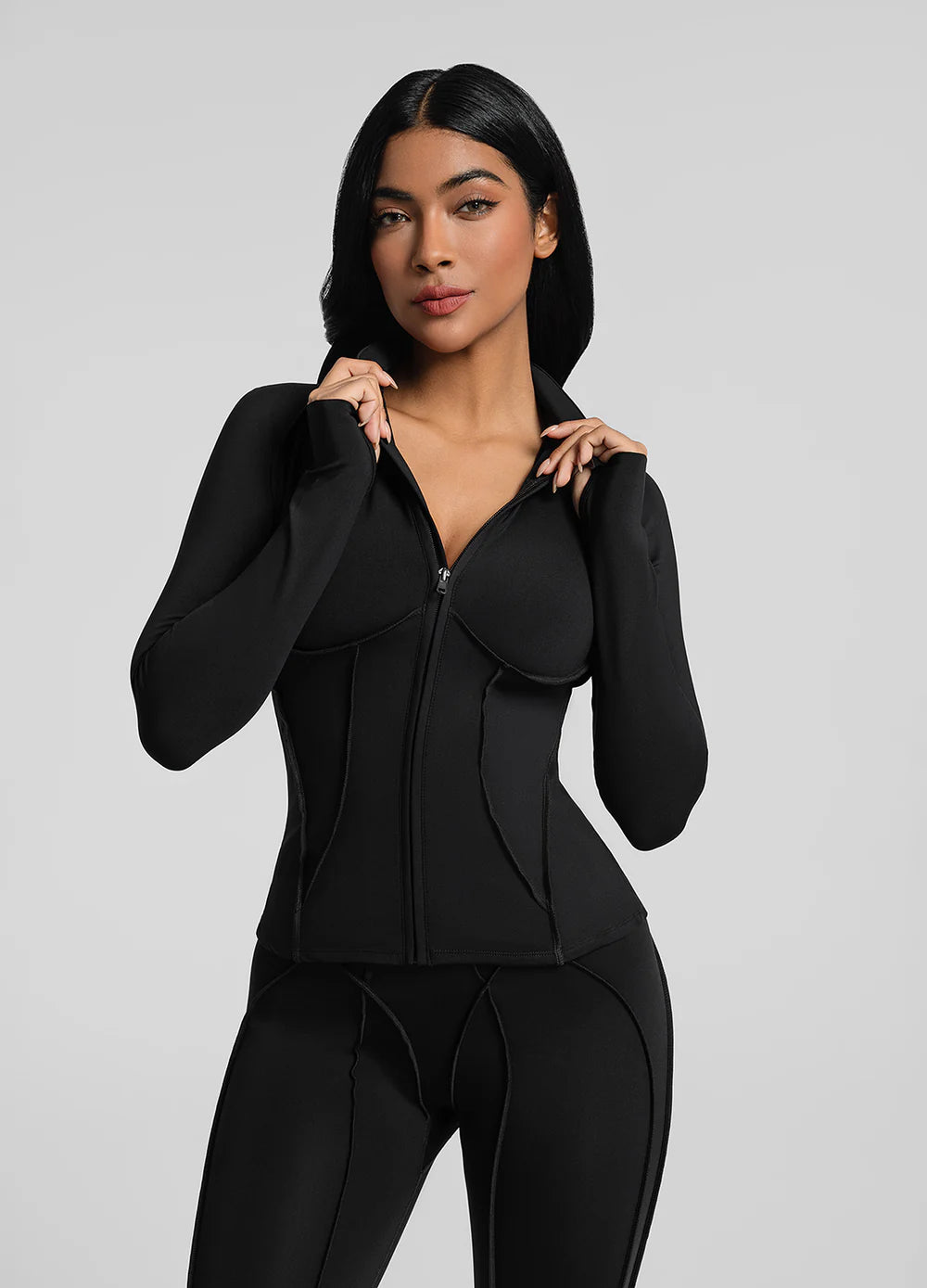 Vaeryn Sculpt Zip-Up Top
