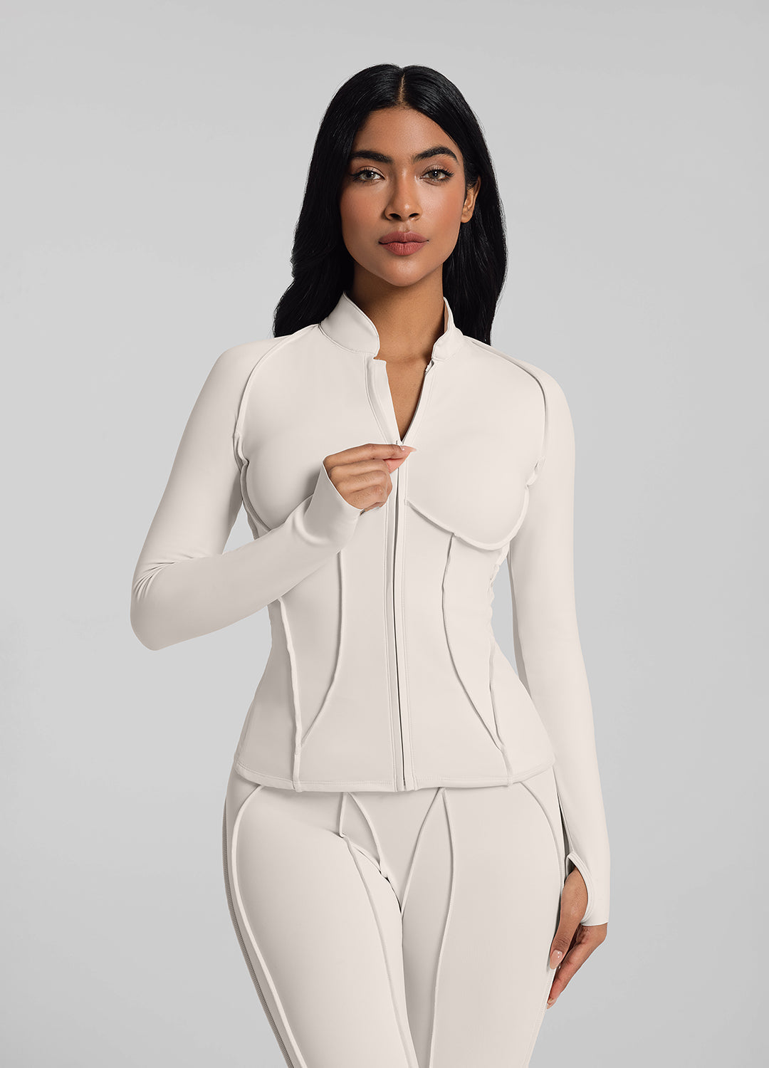 Vaeryn Sculpt Zip-Up Top