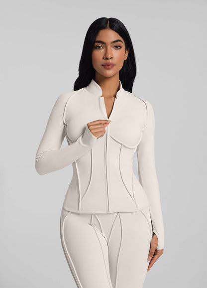 Vaeryn Sculpt Zip-Up Top