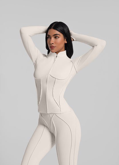Vaeryn Sculpt Zip-Up Top