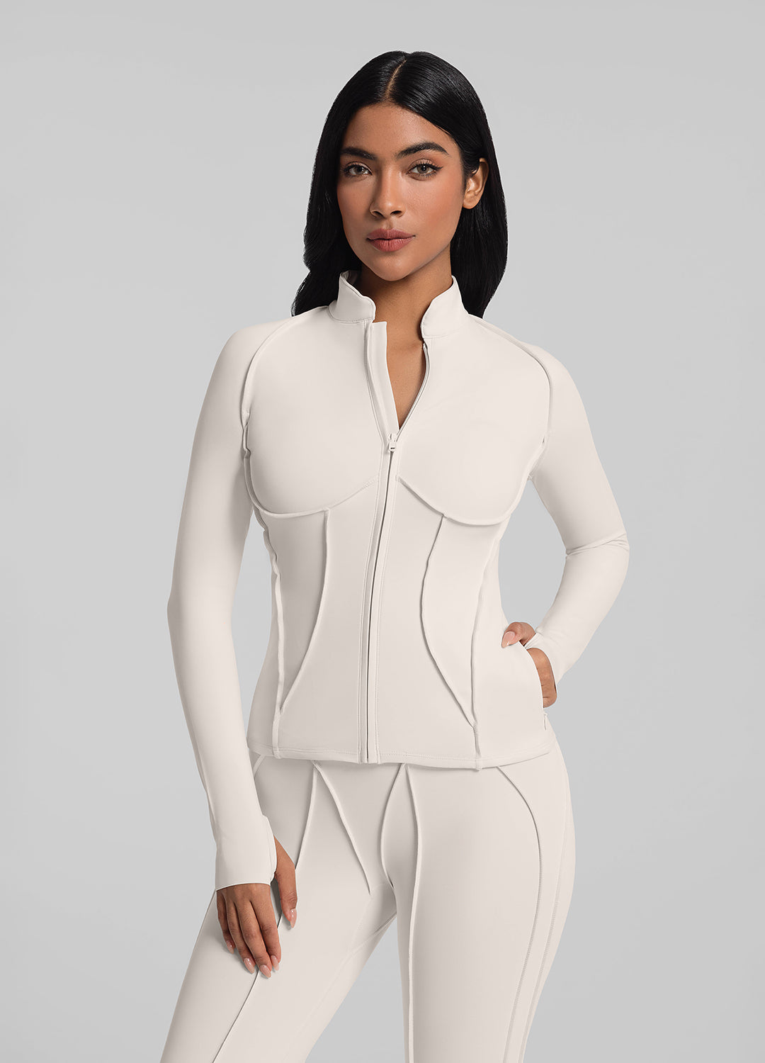 Vaeryn Sculpt Zip-Up Top