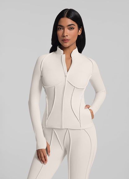 Vaeryn Sculpt Zip-Up Top