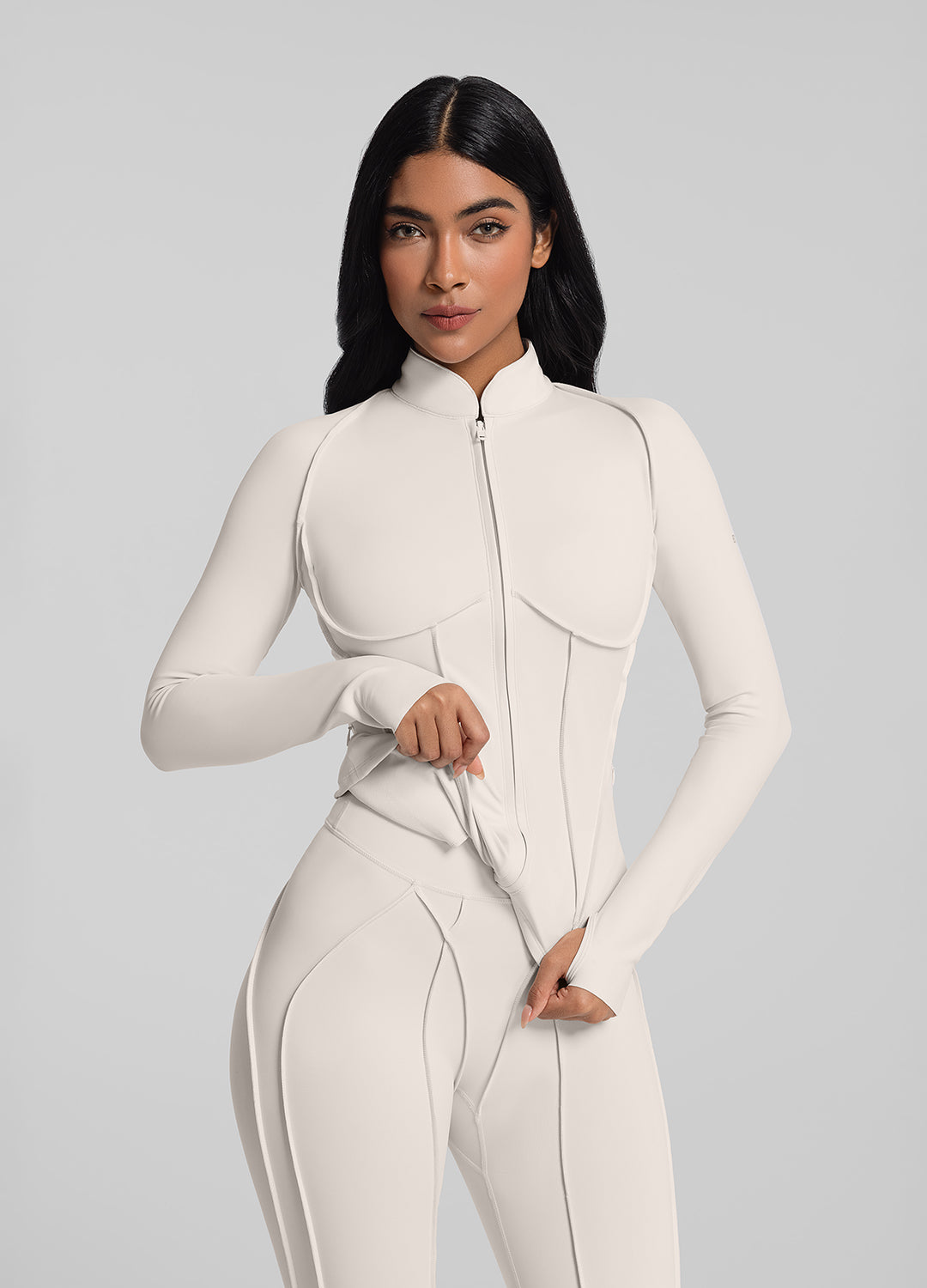 Vaeryn Sculpt Zip-Up Top