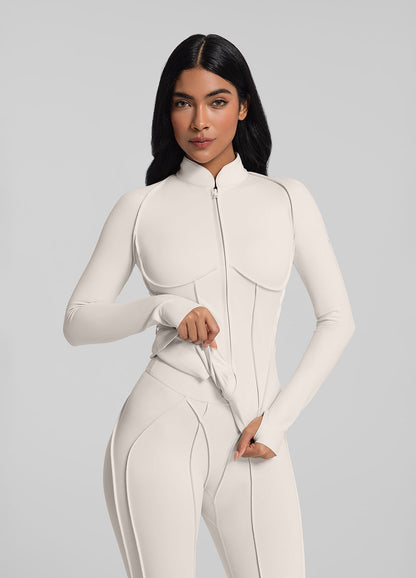 Vaeryn Sculpt Zip-Up Top