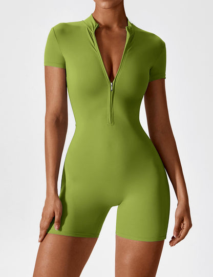 Vaeryn Short Sleeve Zipper Romper