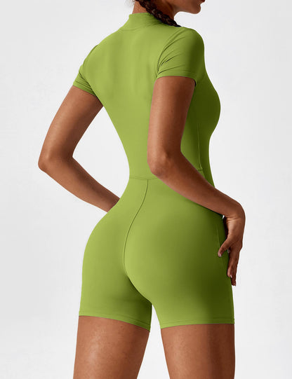 Vaeryn Short Sleeve Zipper Romper