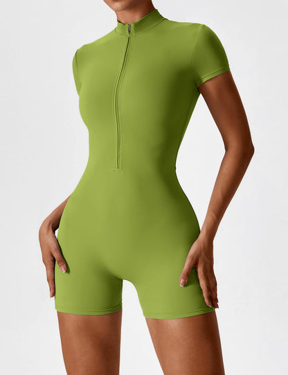 Vaeryn Short Sleeve Zipper Romper