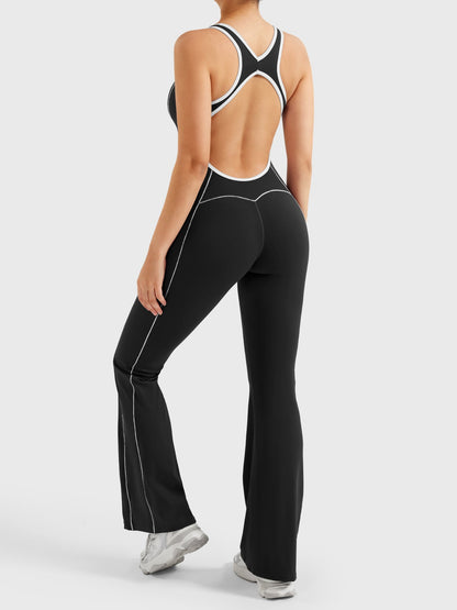 Yeoreo Antonia Contrast Trim Flared Jumpsuit