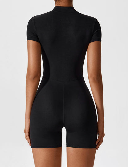 Vaeryn Short Sleeve Zipper Romper