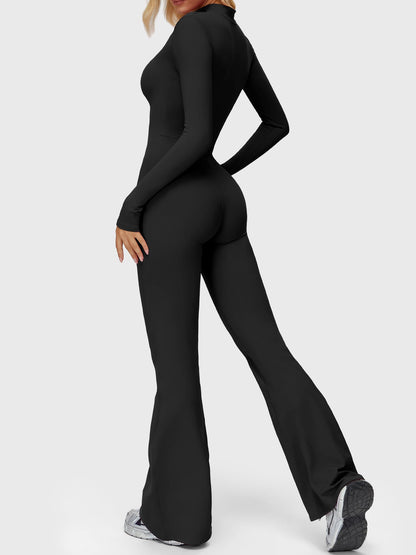 Yeoreo Belle Long Sleeve Zipper Flared Jumpsuit