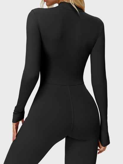 Yeoreo Belle Long Sleeve Zipper Flared Jumpsuit