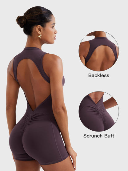 Vaeryn Tessia Backless Scrunch Romper