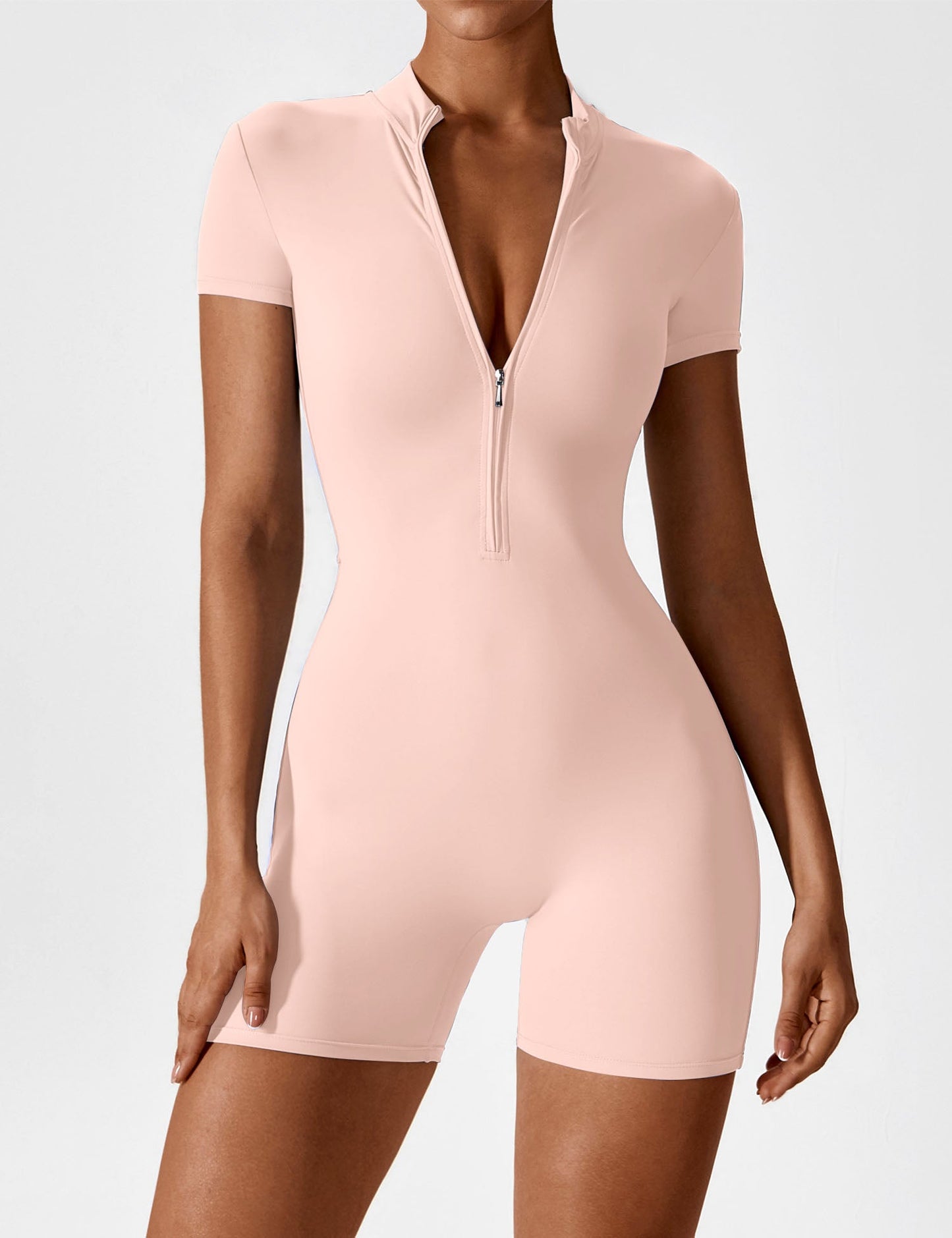 Vaeryn Short Sleeve Zipper Romper