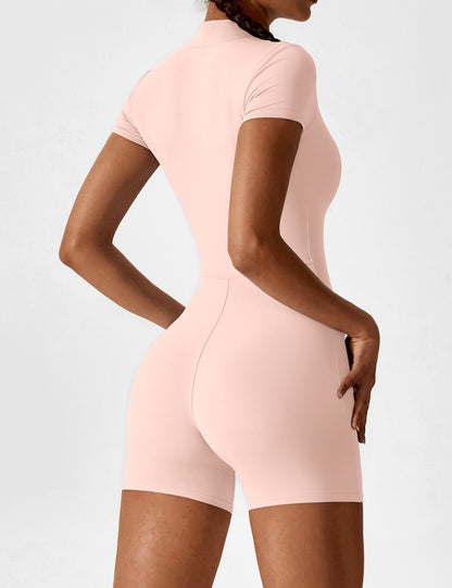 Vaeryn Short Sleeve Zipper Romper