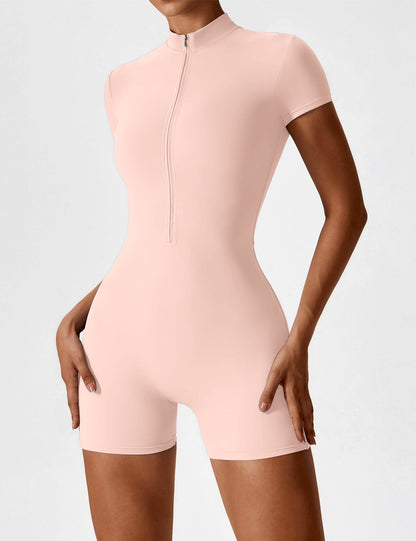 Vaeryn Short Sleeve Zipper Romper