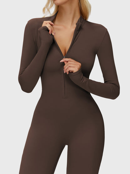 Yeoreo Belle Long Sleeve Zipper Flared Jumpsuit