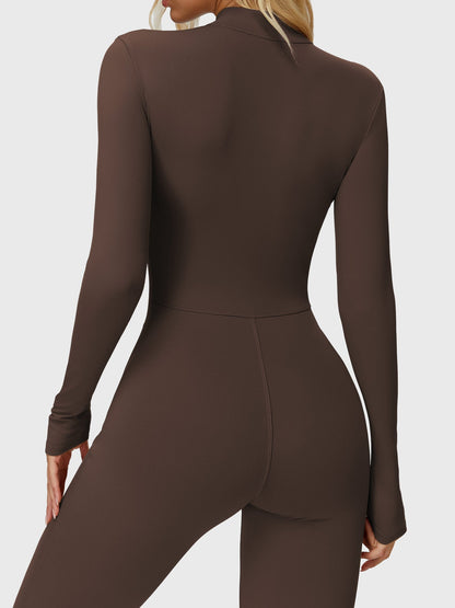 Yeoreo Belle Long Sleeve Zipper Flared Jumpsuit