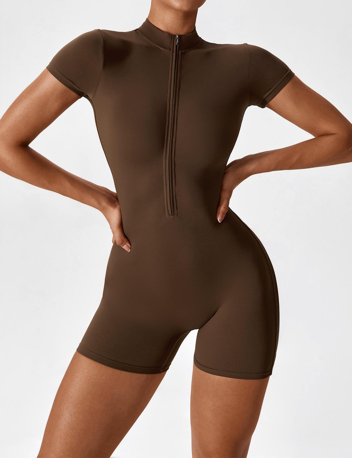 Vaeryn Short Sleeve Zipper Romper