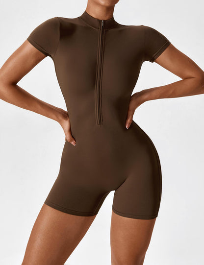Vaeryn Short Sleeve Zipper Romper