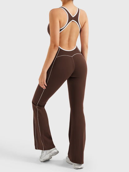 Yeoreo Antonia Contrast Trim Flared Jumpsuit