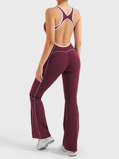 Yeoreo Antonia Contrast Trim Flared Jumpsuit