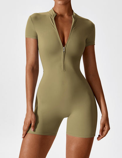 Vaeryn Short Sleeve Zipper Romper