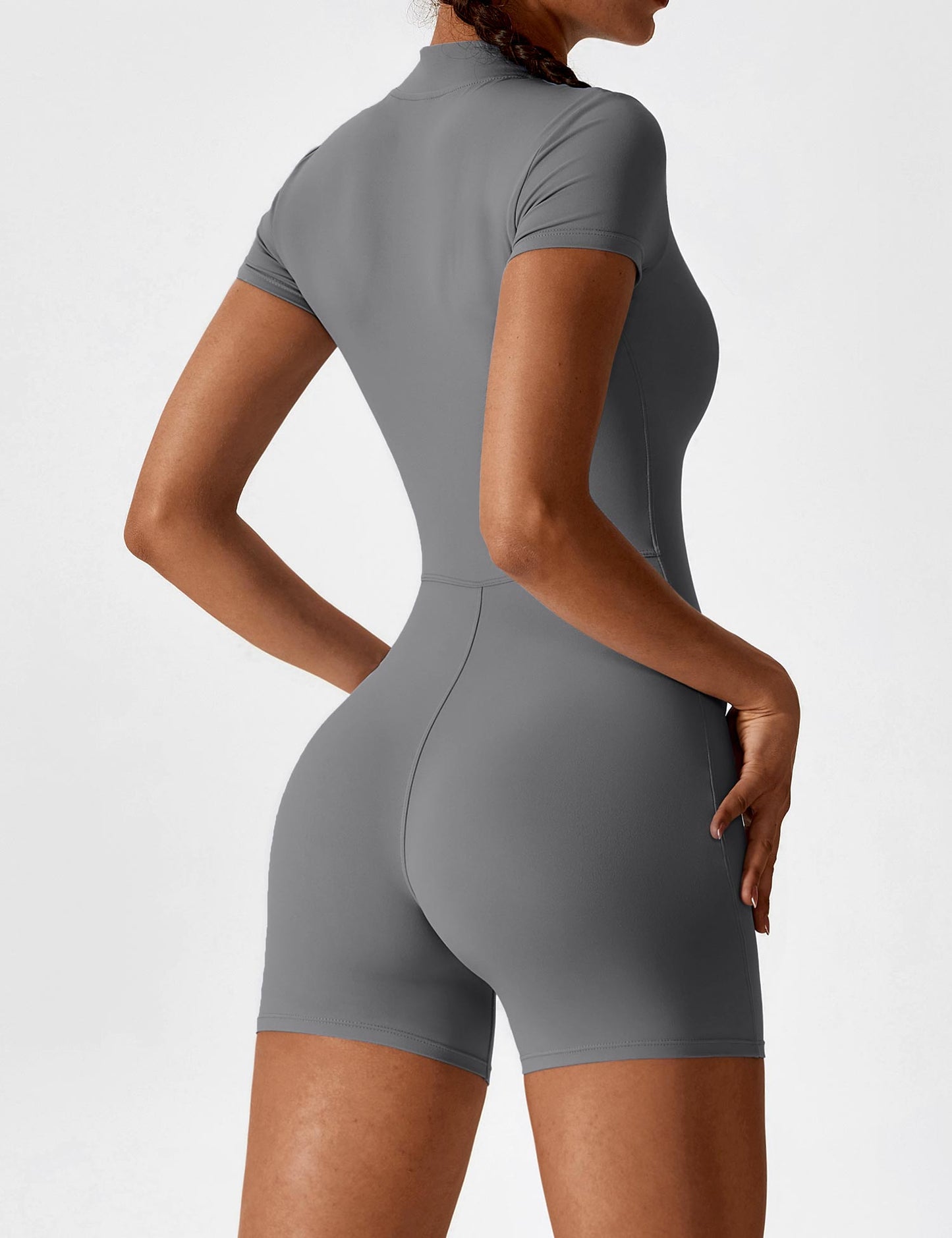 Vaeryn Short Sleeve Zipper Romper