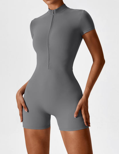 Vaeryn Short Sleeve Zipper Romper