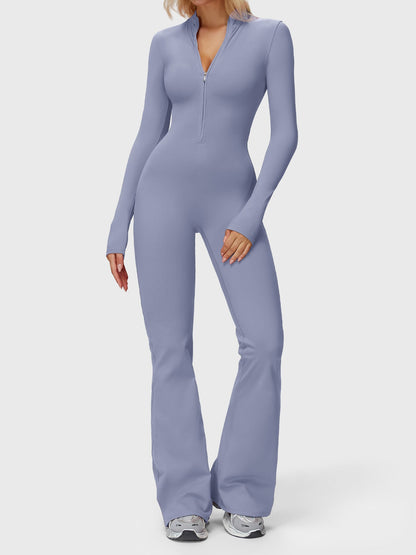 Yeoreo Belle Long Sleeve Zipper Flared Jumpsuit