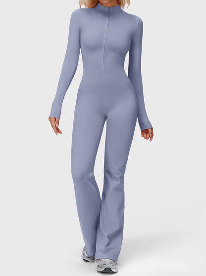 Yeoreo Belle Long Sleeve Zipper Flared Jumpsuit