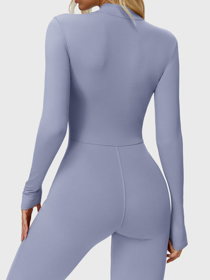 Yeoreo Belle Long Sleeve Zipper Flared Jumpsuit