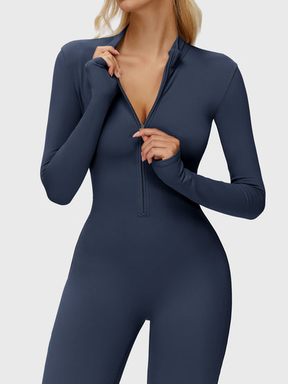 Yeoreo Belle Long Sleeve Zipper Flared Jumpsuit