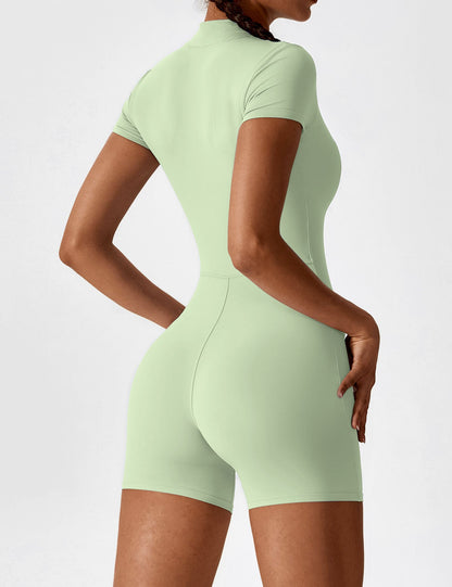 Vaeryn Short Sleeve Zipper Romper