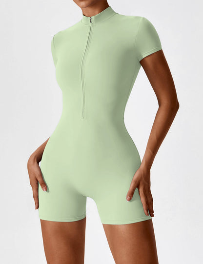 Vaeryn Short Sleeve Zipper Romper