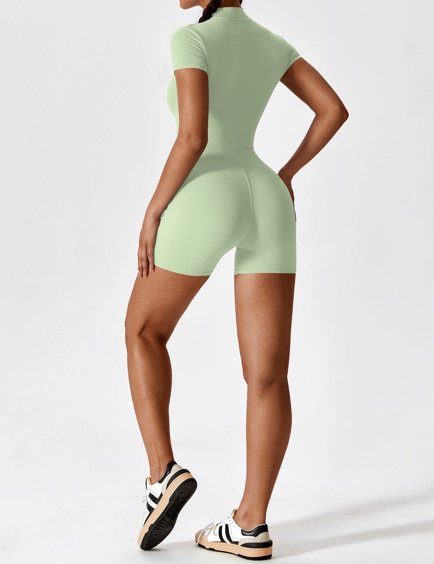 Vaeryn Short Sleeve Zipper Romper