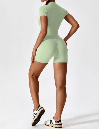 Vaeryn Short Sleeve Zipper Romper