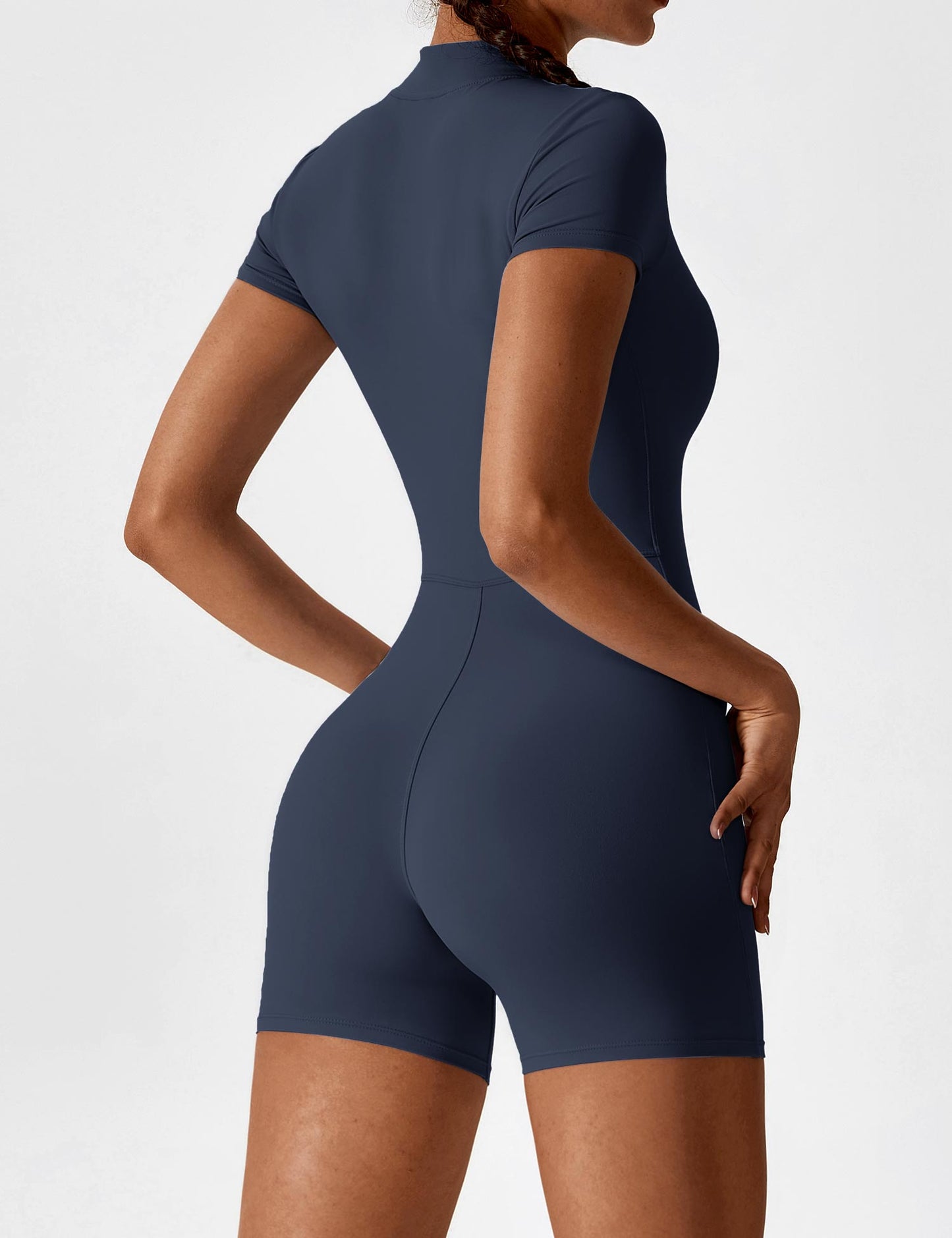 Vaeryn Short Sleeve Zipper Romper