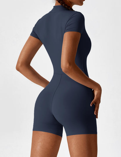 Vaeryn Short Sleeve Zipper Romper