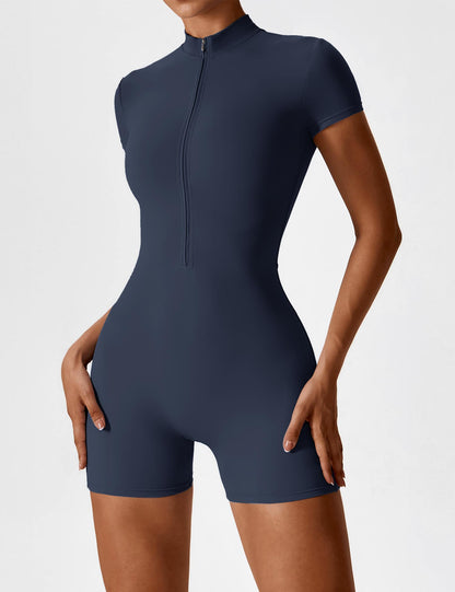 Vaeryn Short Sleeve Zipper Romper