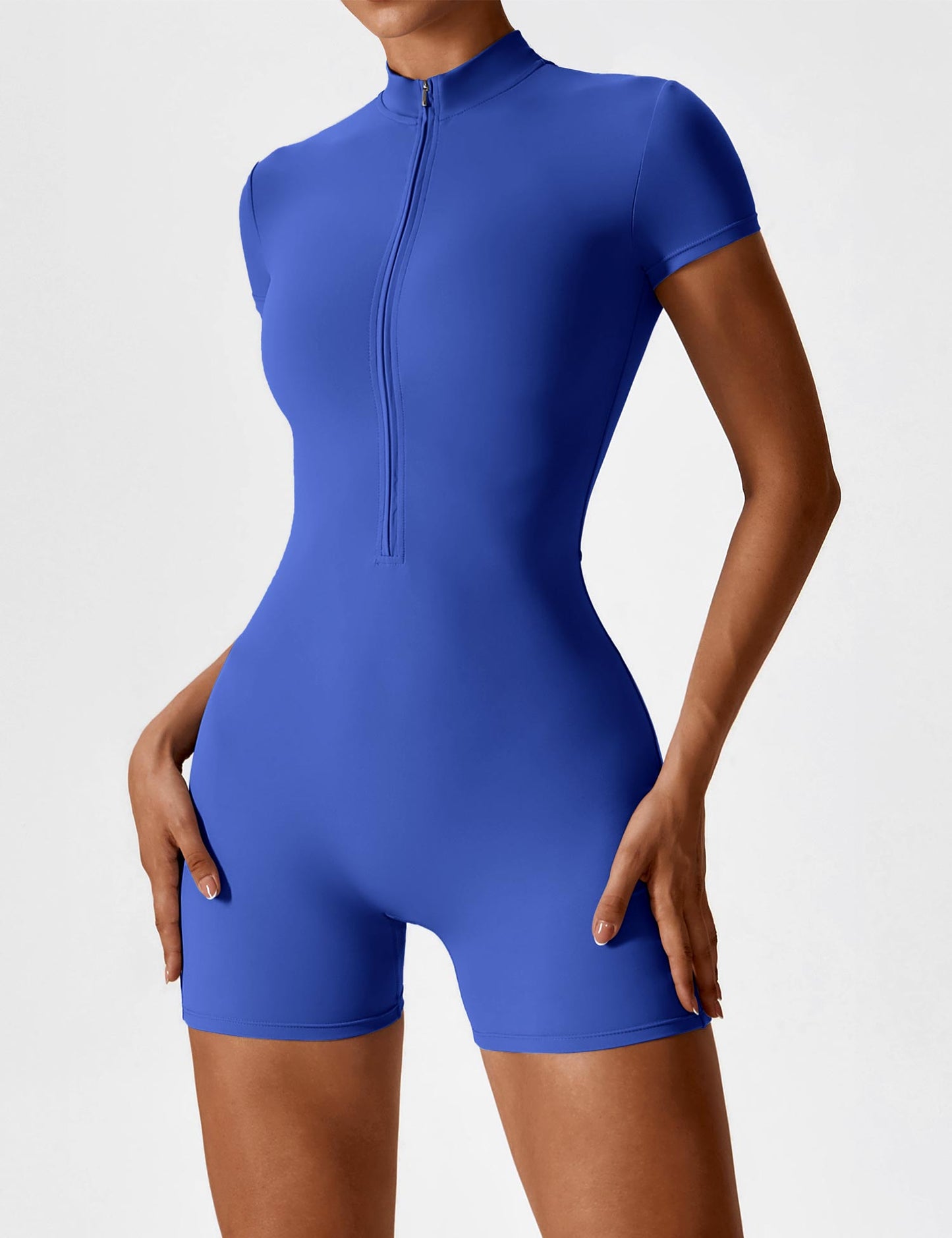 Vaeryn Short Sleeve Zipper Romper