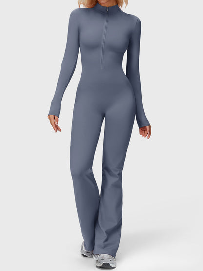 Yeoreo Belle Long Sleeve Zipper Flared Jumpsuit