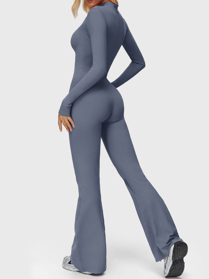 Yeoreo Belle Long Sleeve Zipper Flared Jumpsuit