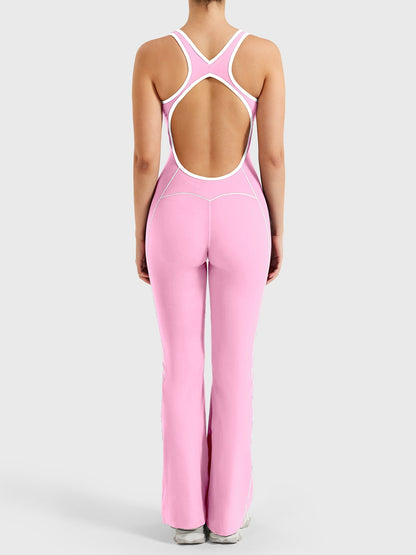 Yeoreo Antonia Contrast Trim Flared Jumpsuit