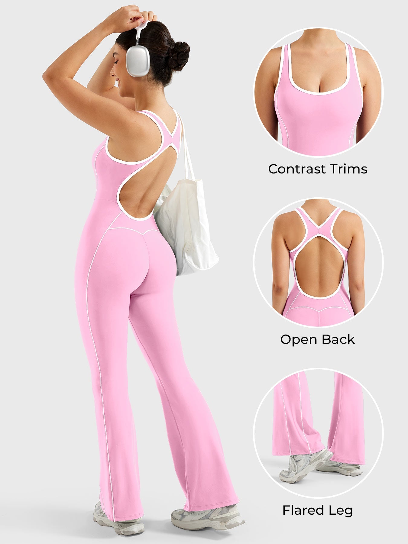 Yeoreo Antonia Contrast Trim Flared Jumpsuit