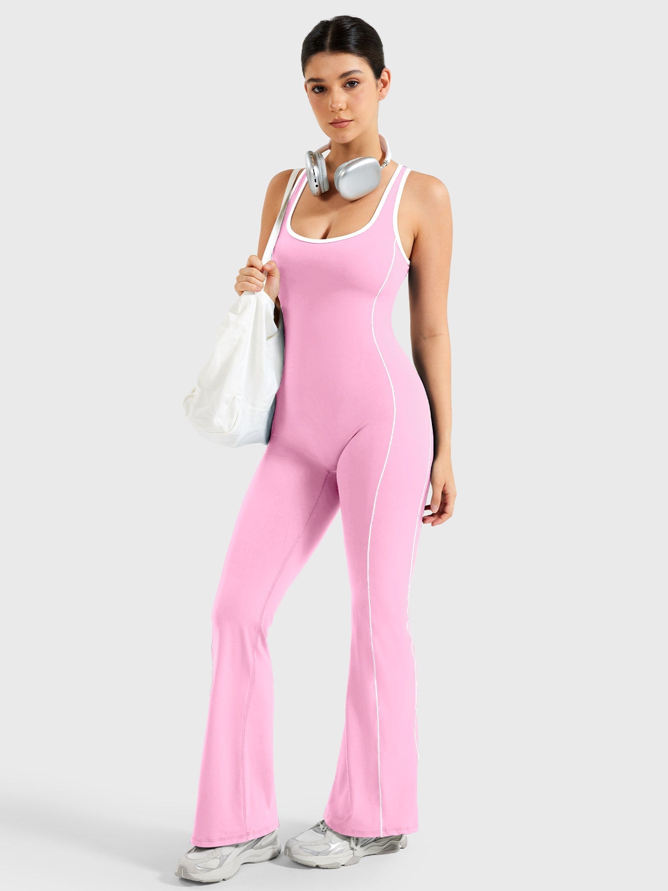 Yeoreo Antonia Contrast Trim Flared Jumpsuit