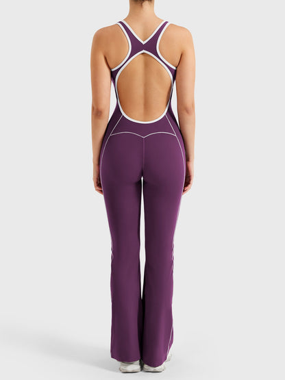 Yeoreo Antonia Contrast Trim Flared Jumpsuit