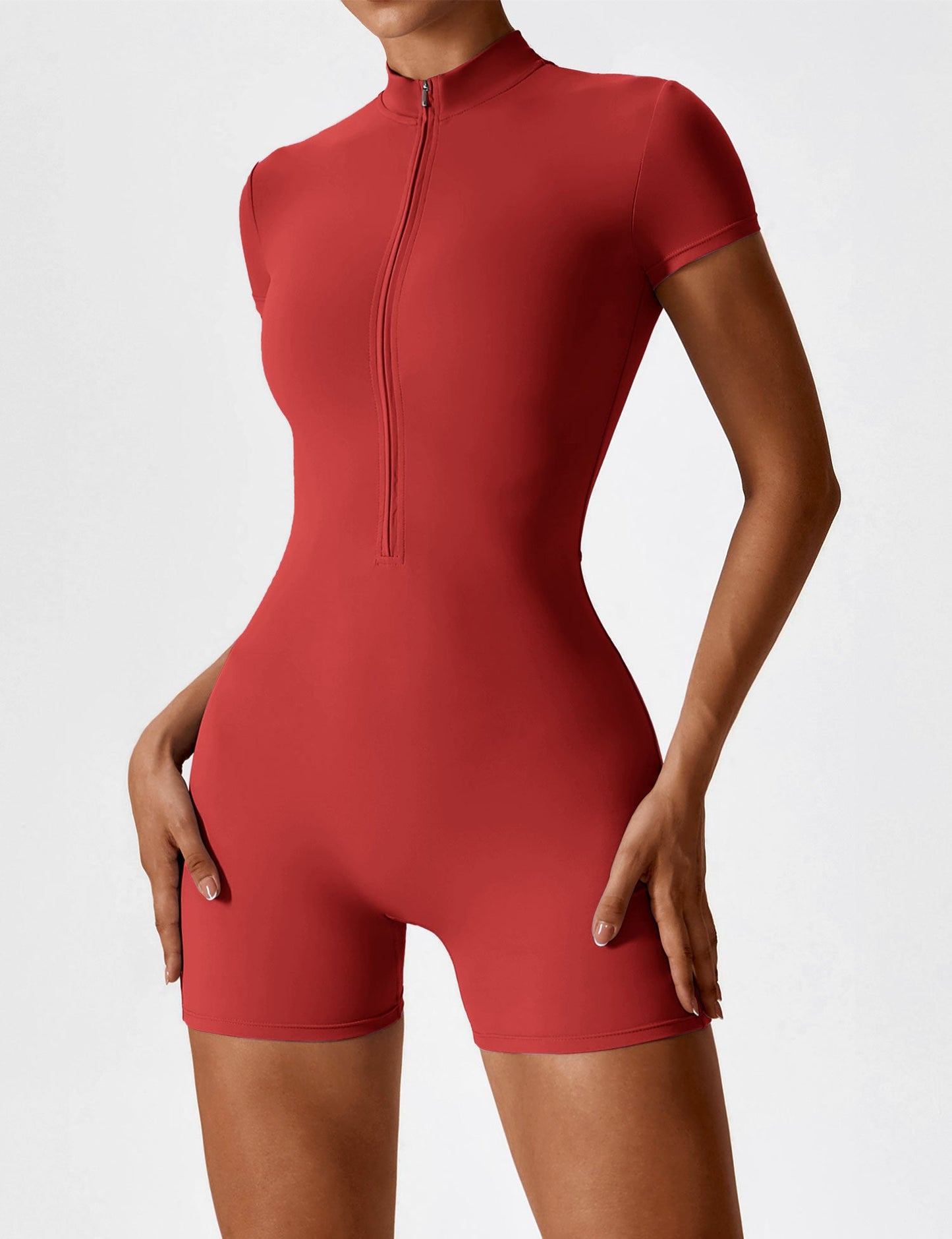 Vaeryn Short Sleeve Zipper Romper