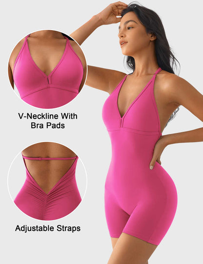 Vaeryn Taylor V Neck Backless Romper